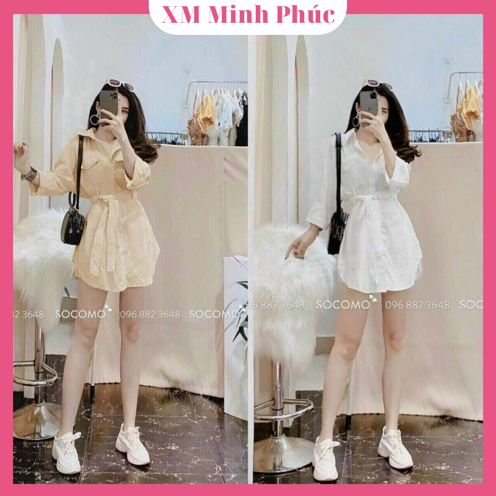 Set Đồ Nữ, Bộ Đùi Nữ Dễ Thương Phối Áo Sơ Mi Chất Lụa Buộc Nơ Nữ Tính Thời Trang Nữ Xm Minh Phúc