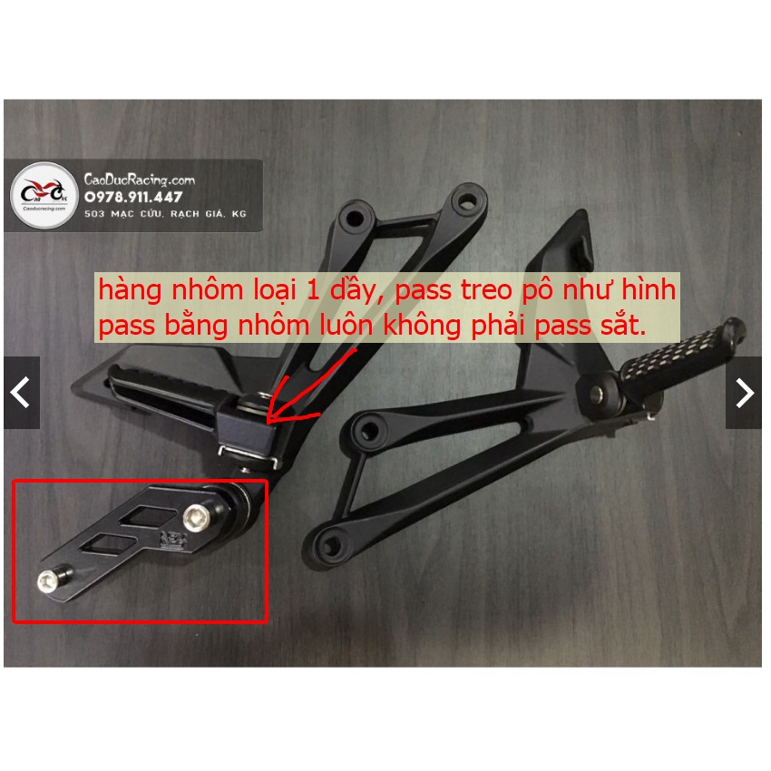 Gác chân z1000 cho EX150 - hàng loại 1 nhôm dầy