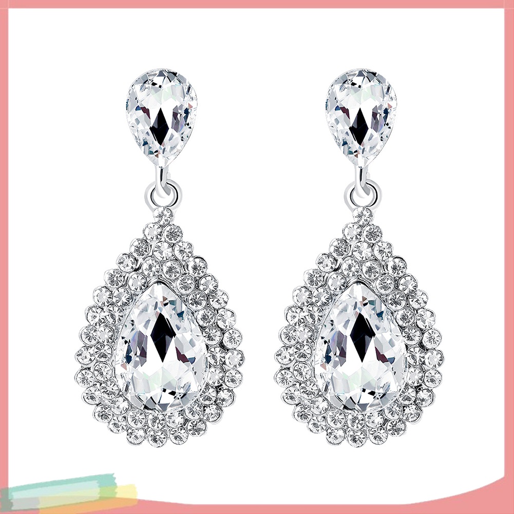 Đôi Khuyên Tai HìNh GiọT NướC ĐíNh Kim Cương Giả Sang TrọNg ThờI Trang Cho Nữ