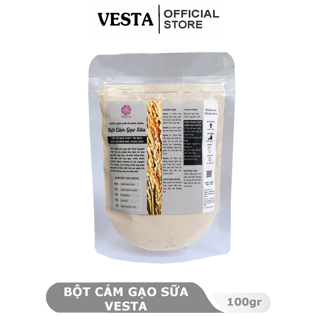 Bột Cám Gạo Sữa Nguyên Chất Vesta 100g