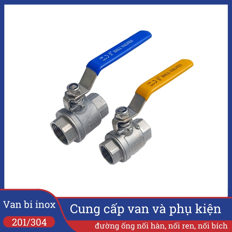 Van bi inox 201, 304 tay gạt ren trong phi 21 27 mã SPW1