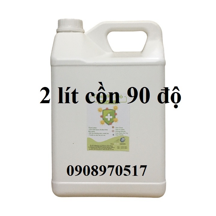 [Hỏa tốc - Q.8] Cồn y tế 90 độ Can 2 lít dùng sát khuẩn, rửa tay (hàng cty)