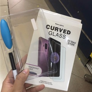Galaxy S10e - Kính cường lực Full keo UV Full màn hình ( Trong suốt )