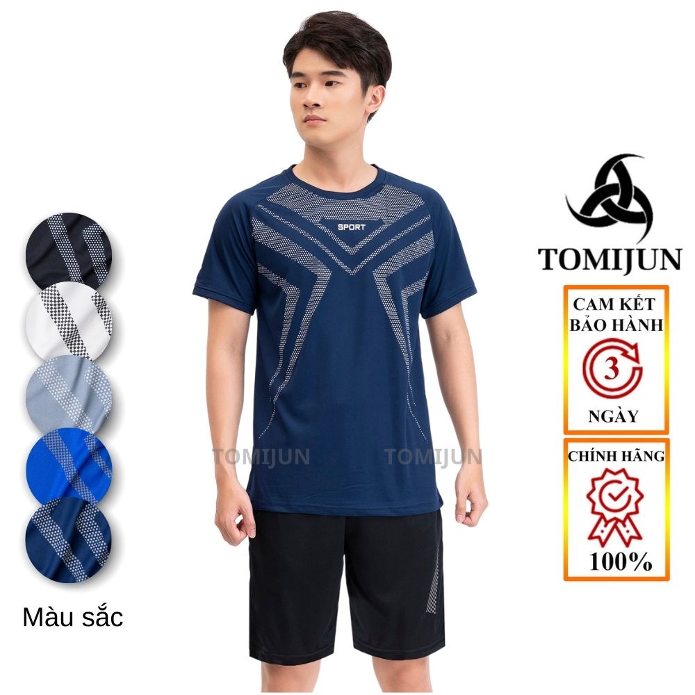 Bộ Quần Áo Thể Thao Nam vải thun lạnh thoáng mát co giãn năng động 5 màu đa dạng thời trang TOMIJUN