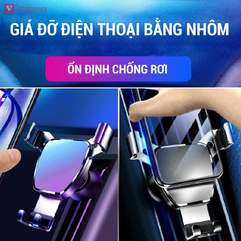 [HÀNG CÓ SẴN] Giá đỡ điện thoại trên ô tô, kẹp điện thoại gắn cửa gió tiện dụng