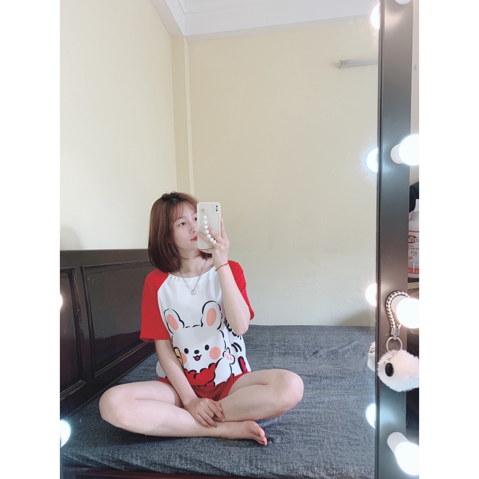 Bộ Pijama Lụa Cộc Đùi,Bộ Mặc Nhà Lụa Mango - latin - satin Cao Cấp Mềm Mịn Thoáng Mát Full size M L XL (40-63kg)