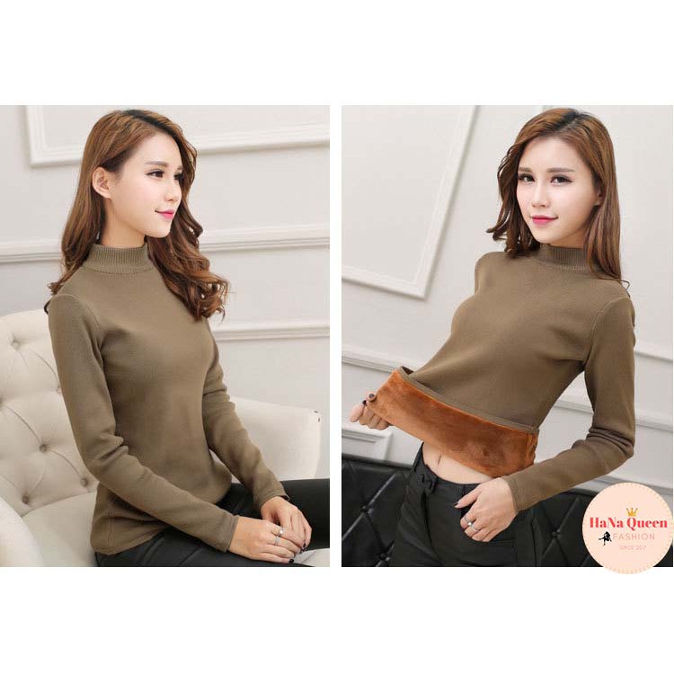 [Xả Kho] Áo len nữ lót lông cổ ba phân | BigBuy360 - bigbuy360.vn