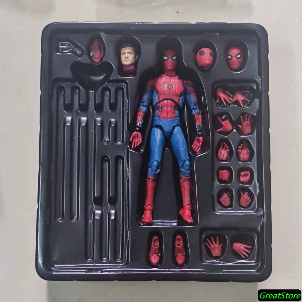 Mô hình nhân vật spider man Far From Home upgaded Suit FIGMA FIGURE MAF 113 AVENGERS cử động được 15cm