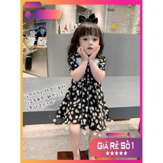 VÁY ĐÔI MẸ BÉ HOA CÚC CỔ XẾP