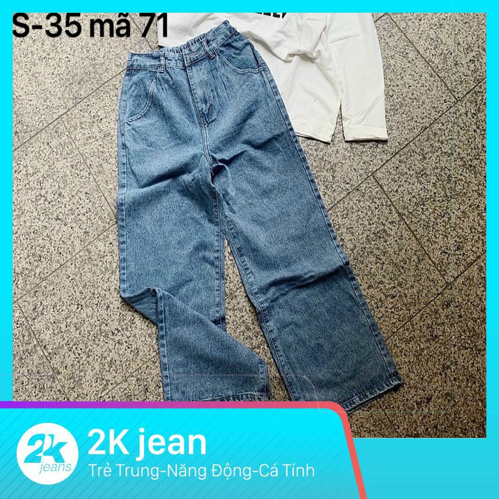 Quần jean baggy nữ  FREESHIP  Quần jean baggy nữ bigsize lưng cao ống rộng hàng VNXK chất jean cao cấp MS71 - 2KJean