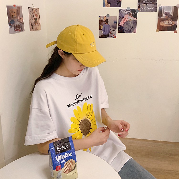 Áo thun áo phông Form rộng tay lỡ in hoa cúc hot 2020 phong cách cá tính 2 màu đen trắng cho nam và nữ AOPH-01 | BigBuy360 - bigbuy360.vn