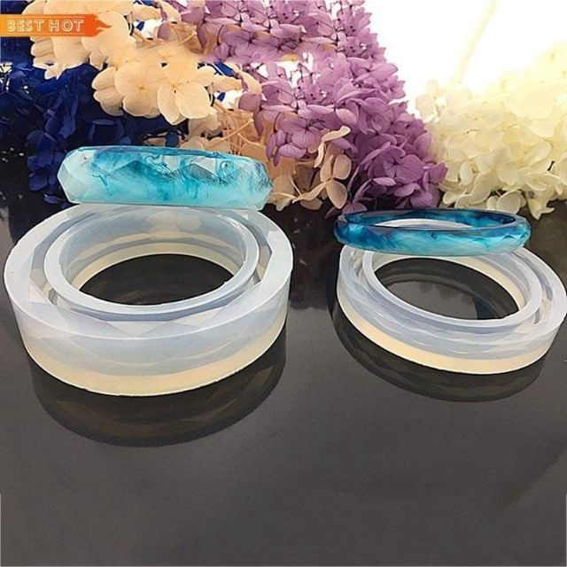 Khuôn silicone đổ vòng tay Resin đa giác