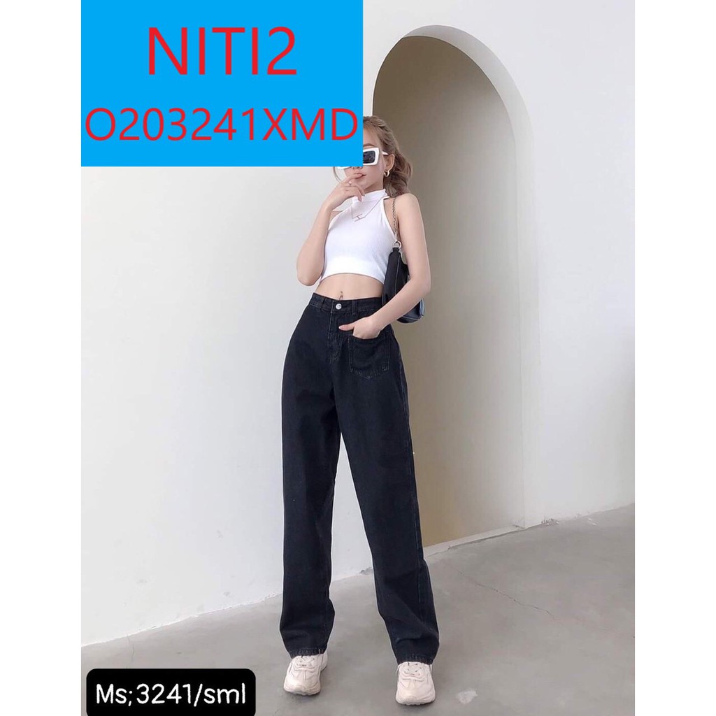 [ TD3241 ] QUẦN JEAN ỐNG RỘNG NỮ LƯNG CAO TÚI 1 BÊN FORM RỘNG DÀI MÀU XÁM ĐEN CAO CẤP NITI2 SIÊU HOT HIT ĐỈNH CAO