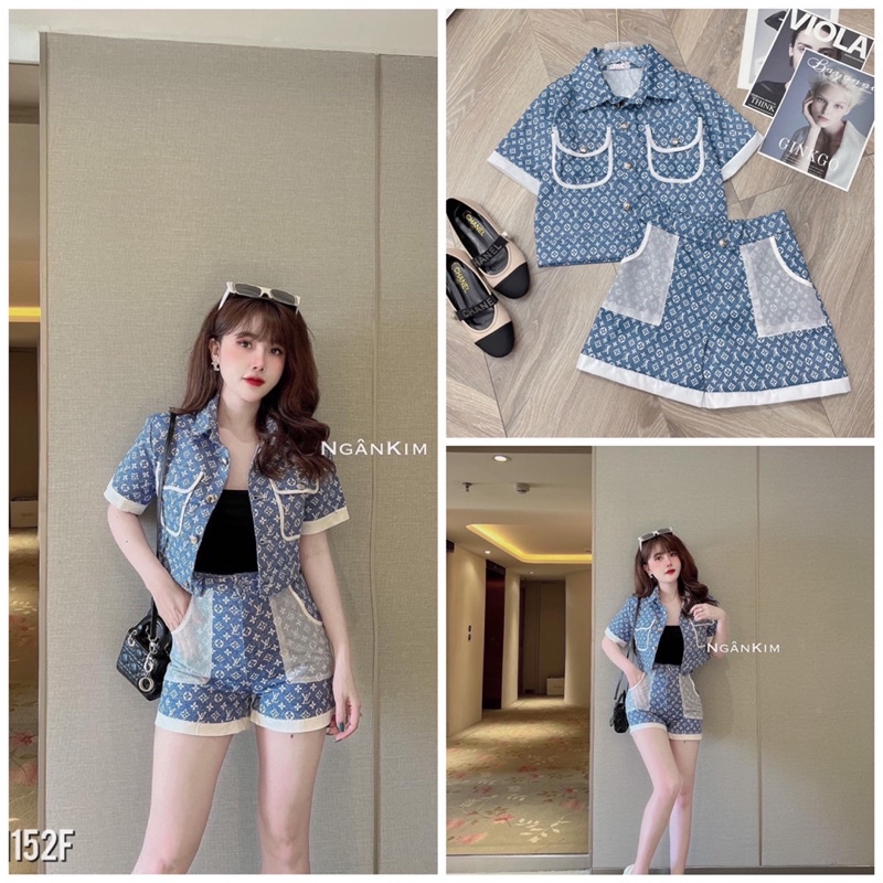 ❄️❄️FREESHIP💥SET BỘ ÁO DÁNG CRTOP CÚC CÀI + QUẦN ĐÙI CHUN SAU (ẢNH THẬT CHỤP SÀN)