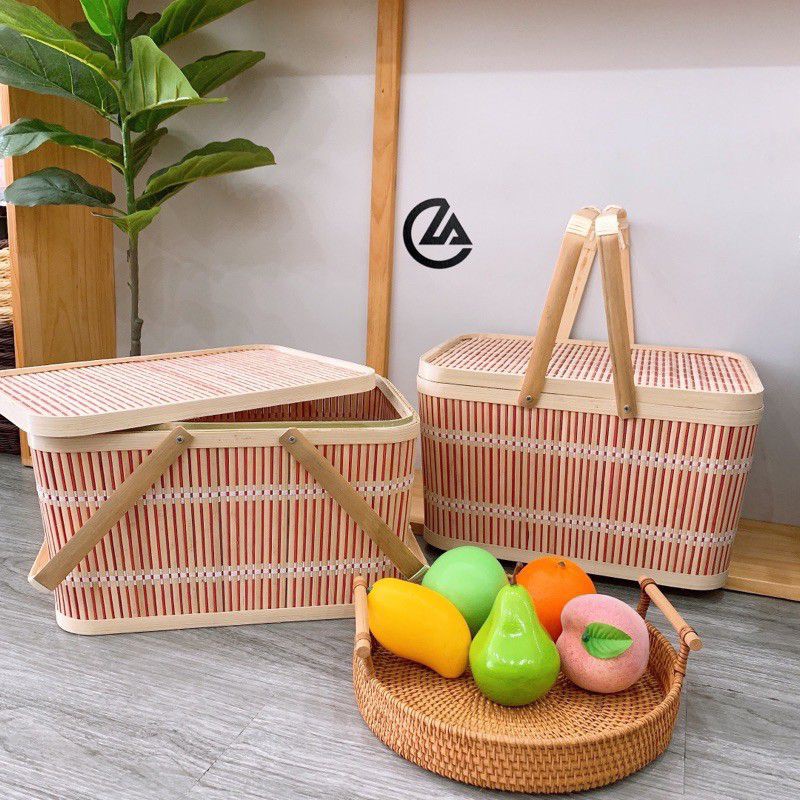 Làn tre/giỏ tre/hộp tre đi pinic