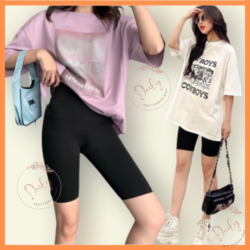 Quần Legging Nữ Đùi Biker Short Nâng Mông Cạp Cao Chất Cotton 100% Siêu Co Dãn Thoải Mái