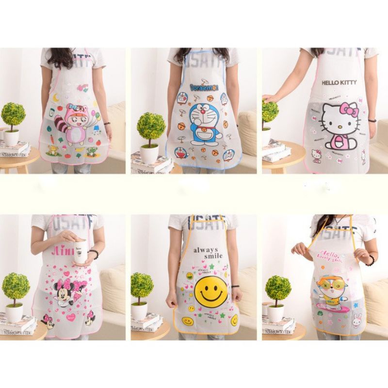 Tạp dề nấu bếp chống thấm nhiều hình dễ thương.