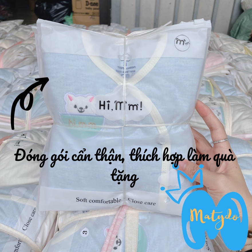 Quần áo sơ sinh bé trai bé gái mùa đông cao cấp chất vải an toàn đồ sơ sinh cho bé Hi mom cúc chéo SS11