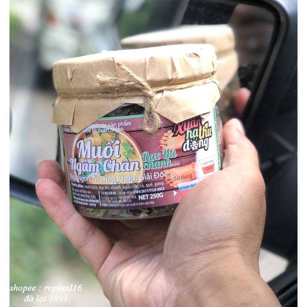 Muối ngâm chân bạc hà chanh Đà Lạt 1893 thanh mát, khử mùi, gót chân mềm mại.