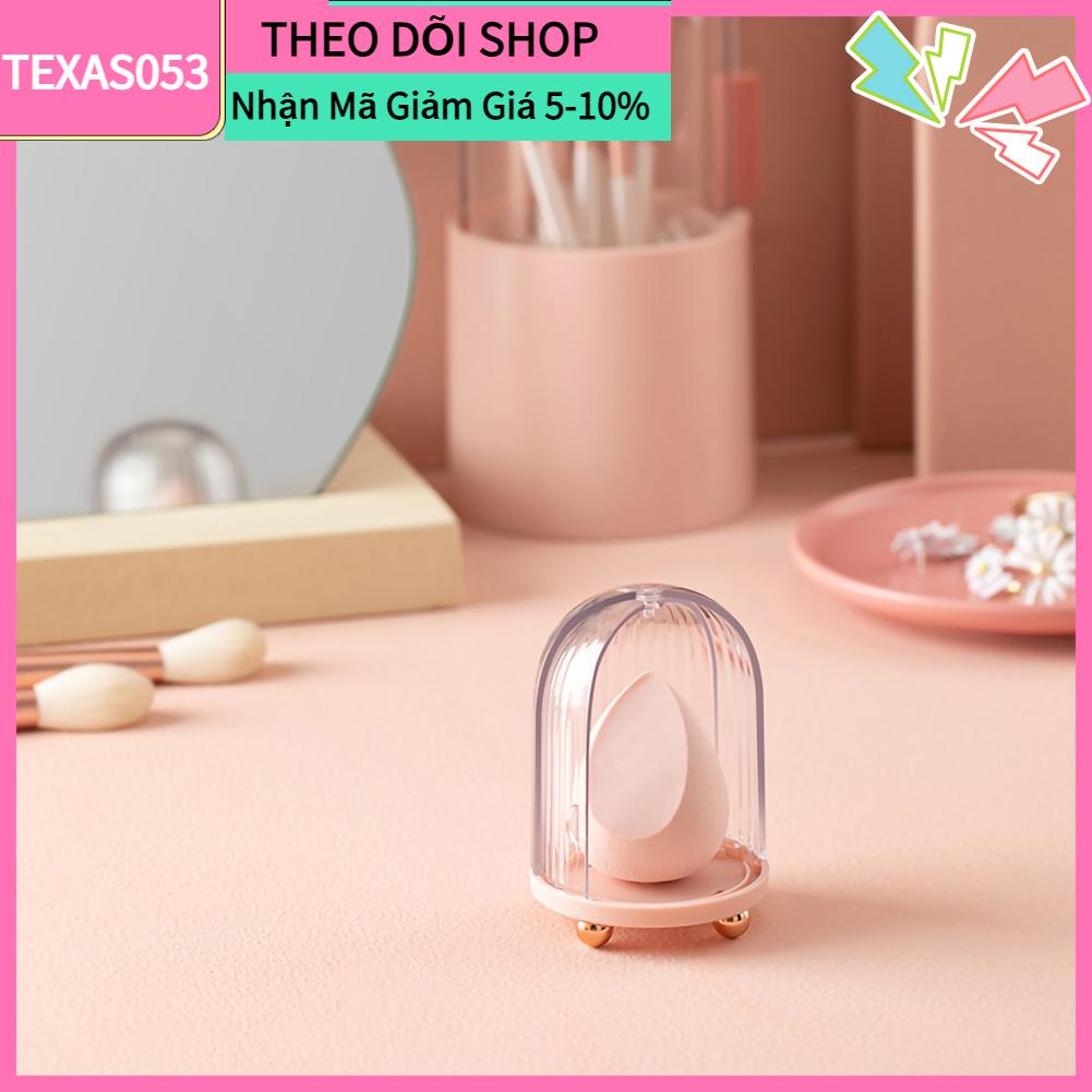 Hàng Sẵn Hộp Đựng Mút Trang Điểm Làm khô Trong Suốt Siêu Cute (Không Bao Gồm Mút)【Texas053】