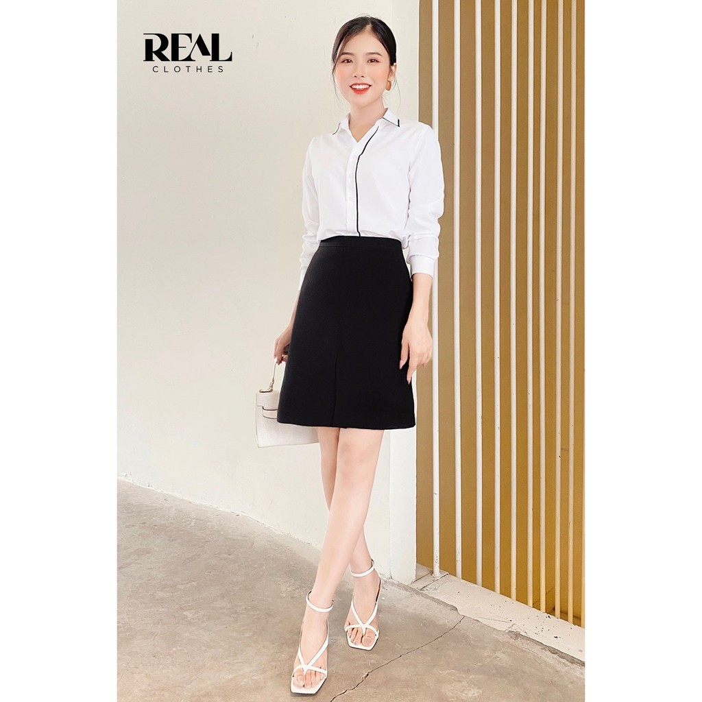 Sơ mi trắng viền đen_REAL