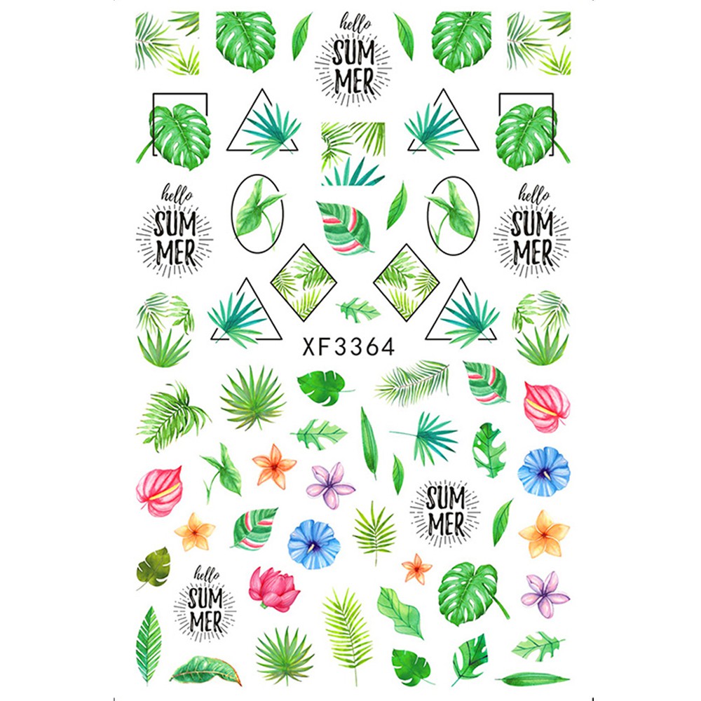 Nail Sticker Hoa Lá Cành Mẫu Mới 2021 - Lẻ 1 Tấm