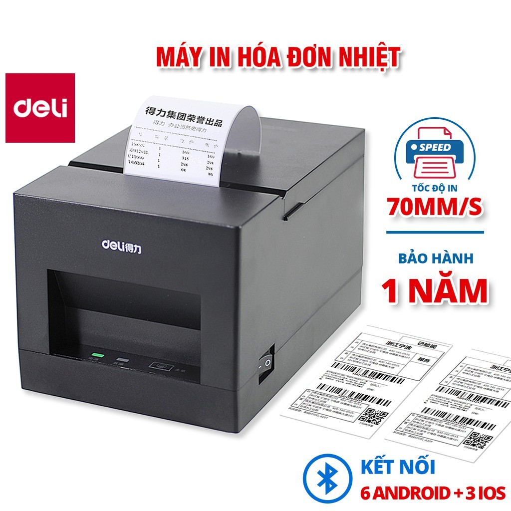 Máy in hóa đơn nhiệt Epson T81 và Deli