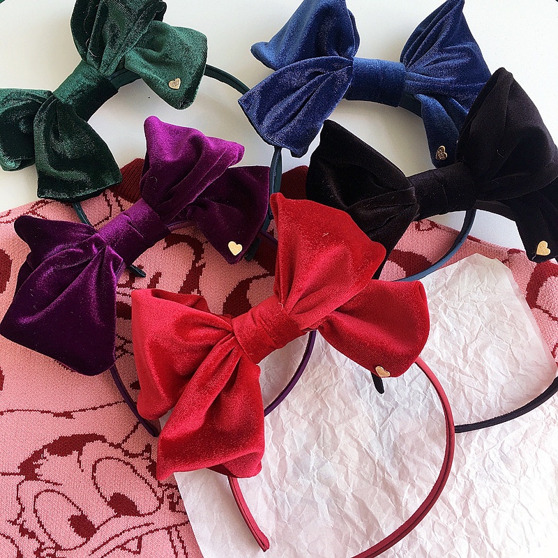 Băng Đô Nhung Thắt Nơ Thời Trang Mới Cho Bé Gái