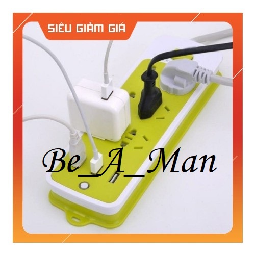 Ổ cắm điện, ổ điện có dây 1m đa năng 6 chân cắm 3 cổng usb có đèn ngủ tiện dụng