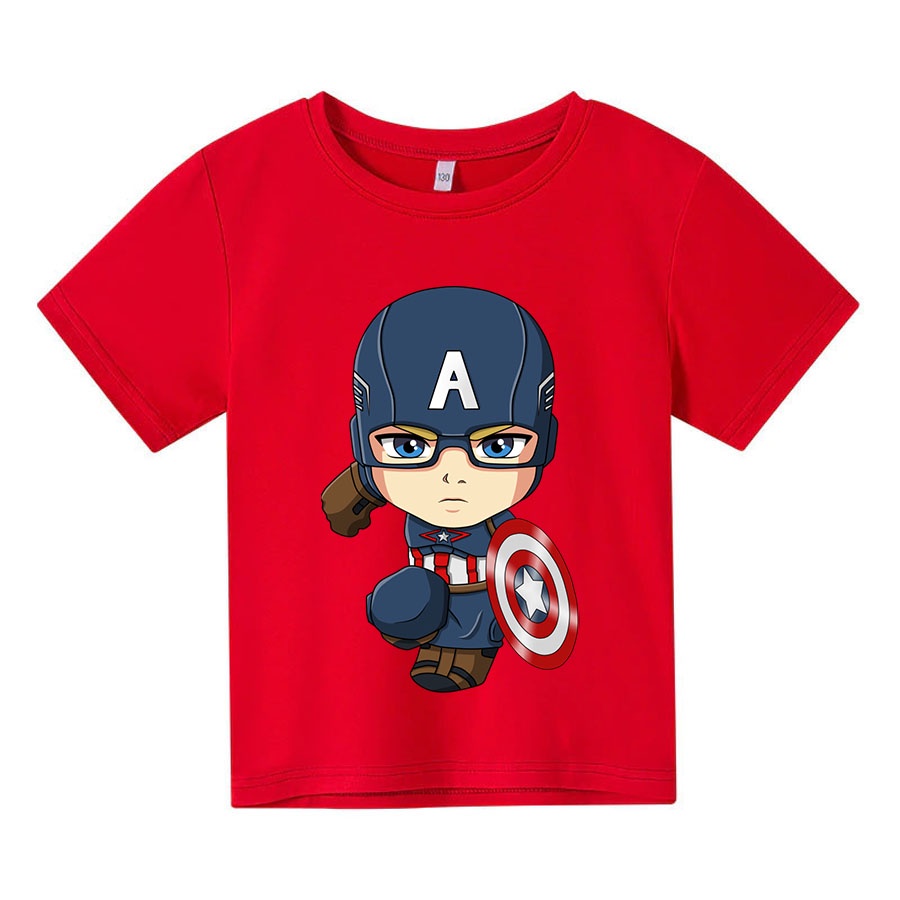 Áo thun cho bé captain chibi , 4 màu, có size người lớn, Anam Store