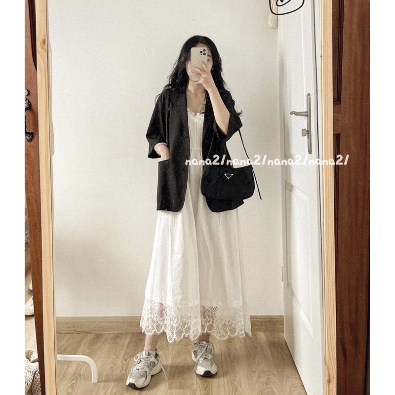 Áo blazer trơn cộc tay