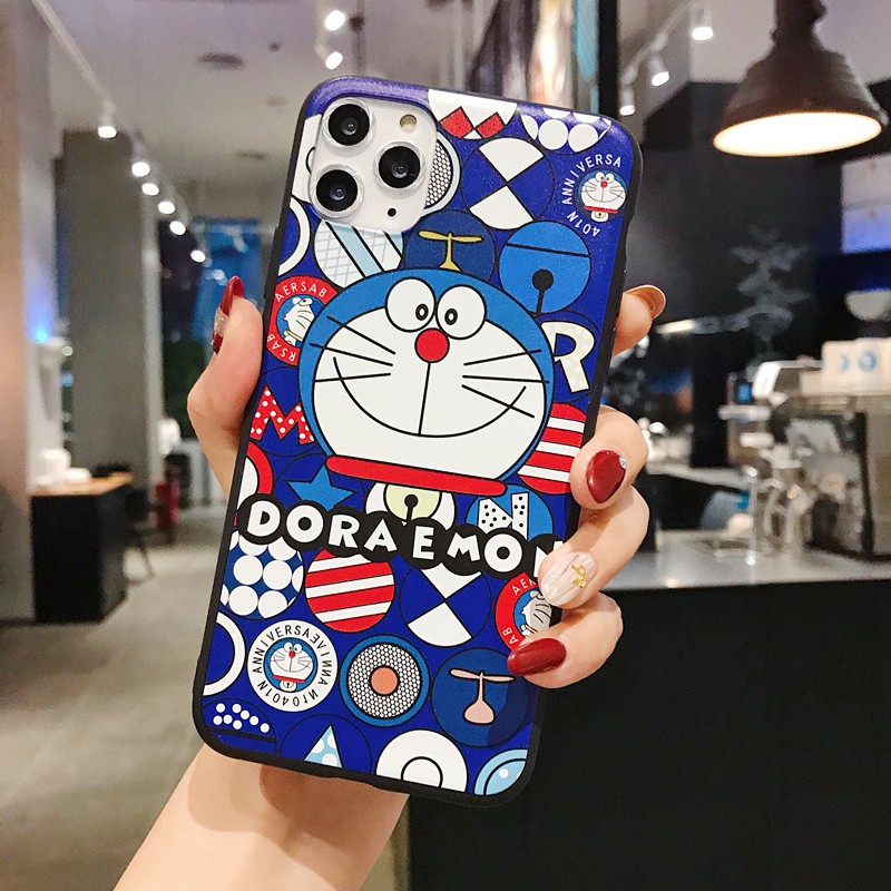 Ốp lưng OPPO A53 A93 A15 A15S A52 A92 A31 A12 A9 A7 A5 A5S A3S A1K F11 F9 F7 F5 F1S A83 A71 A57 A39 A37 A37F Realme 5 5i C3 C2 C1 Pro 2020 3D Cute Cartoon Doraemon Soft TPU Case Cover+Doraemon Doll