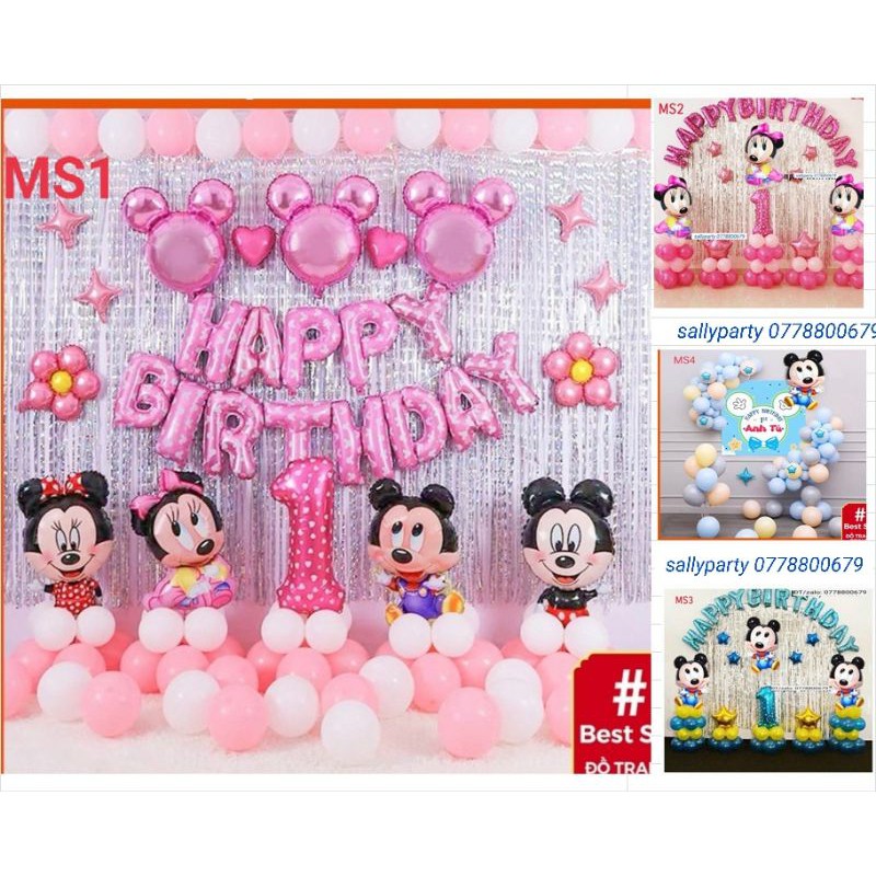 SET BÓNG TRANG TRÍ SINH NHẬT CHUỘT MICKEY BÉ THÔI NÔI