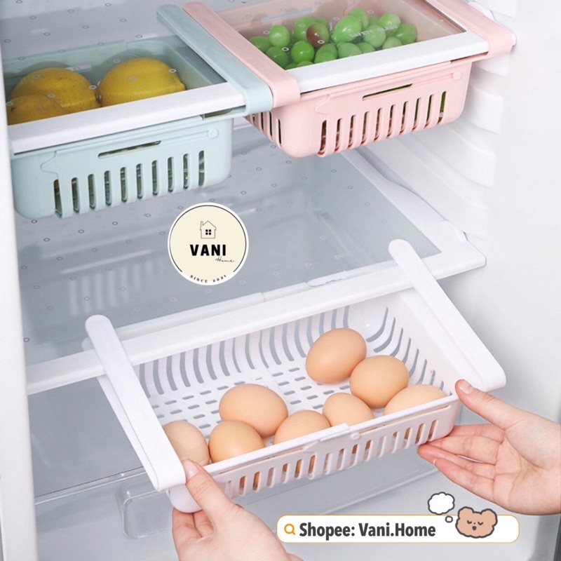 Khay nhựa đựng thực phẩm để ngăn tủ lạnh co giãn rút gọn - Khay gài tủ lạnh đa năng điều chỉnh kích thước thông minh