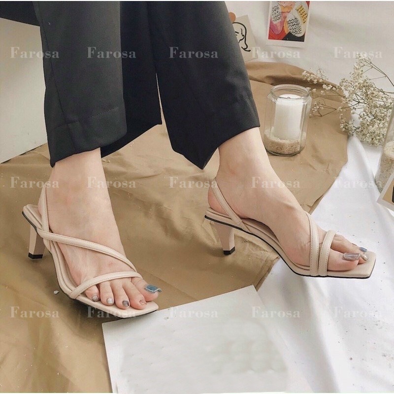 Dép sandal quai chéo nữ FAROSA gót nhọn 7 cm cách điệu tinh tế - E28