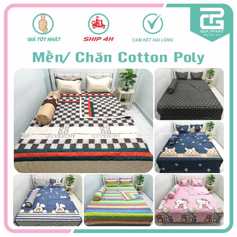 Mền/Chăn hè COTTON POLY trần bông 3 lớp (Được chọn mẫu)