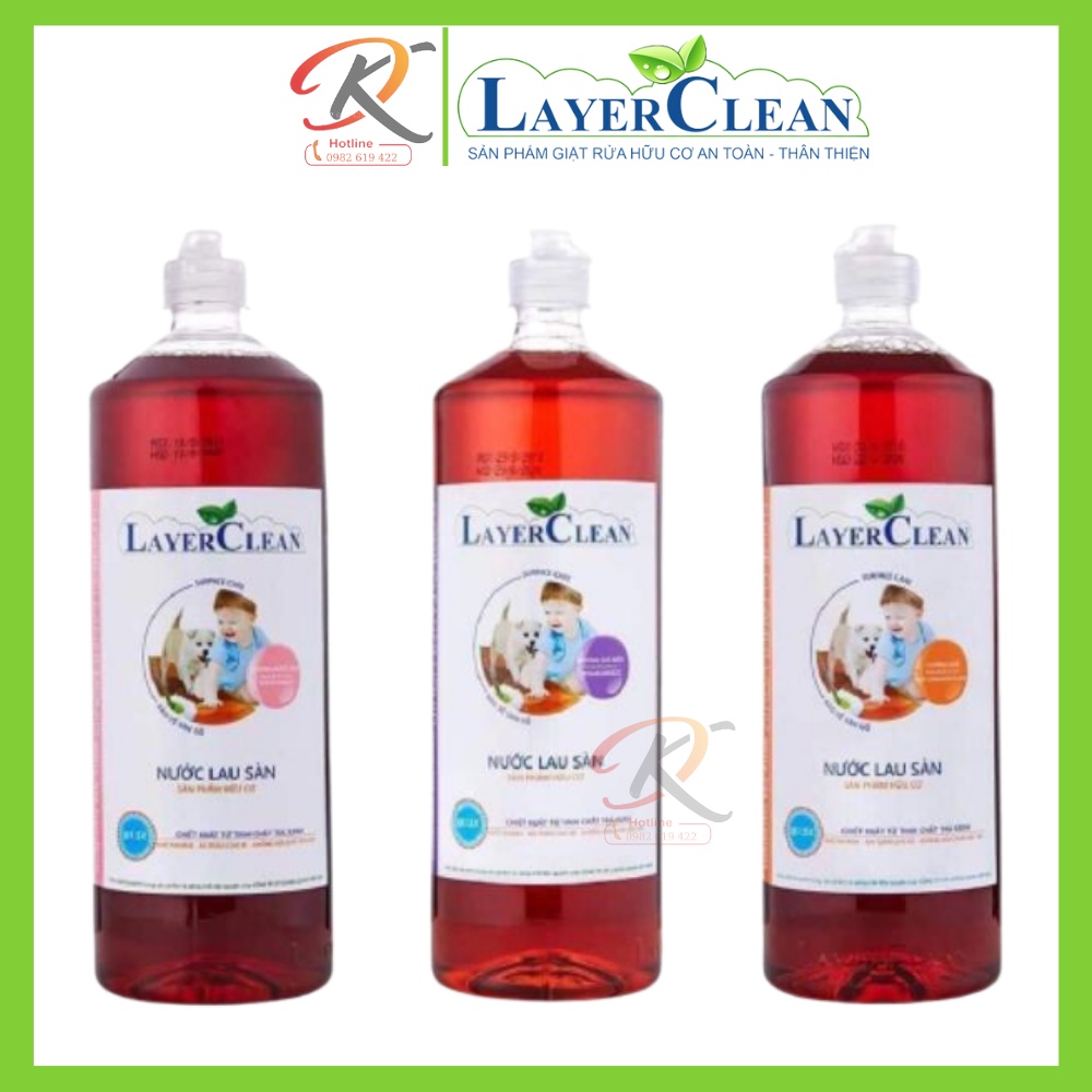 Nước lau sàn hữu cơ LayerClean - Hương gió biển - An toàn với sàn gỗ, hương thơm dịu nhẹ