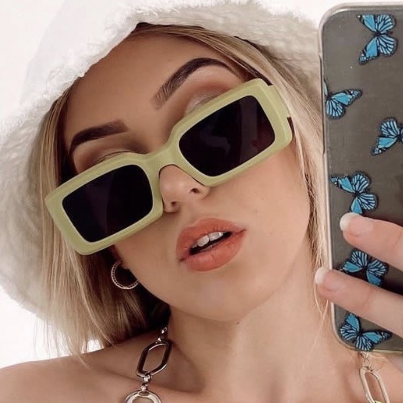 (AIMURUSI) COD Kính Mát Gọng Vuông Phong Cách Hip Hop Thời Trang