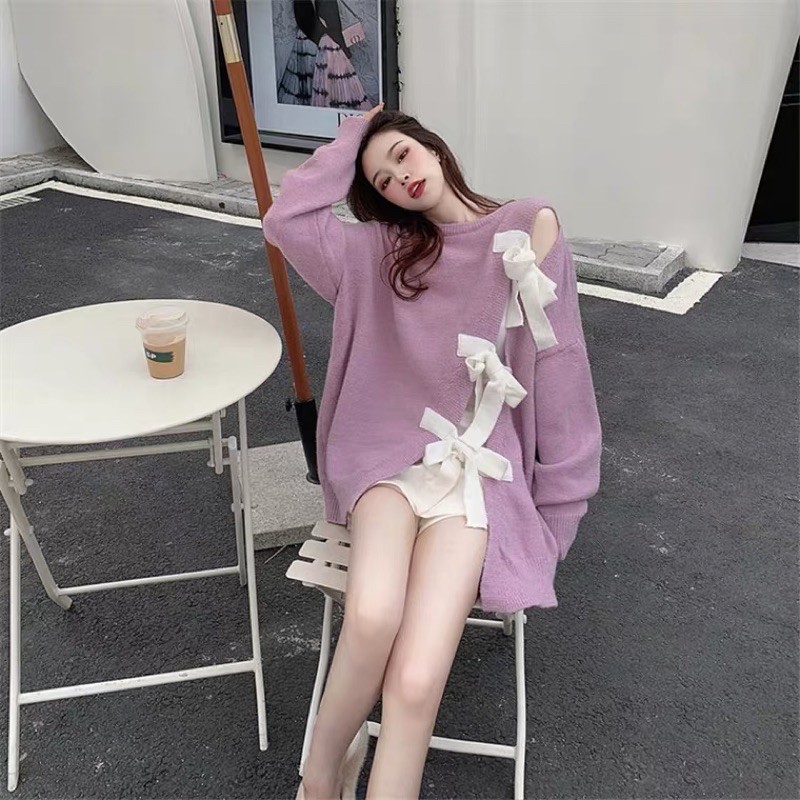 Áo len cột dây chéo