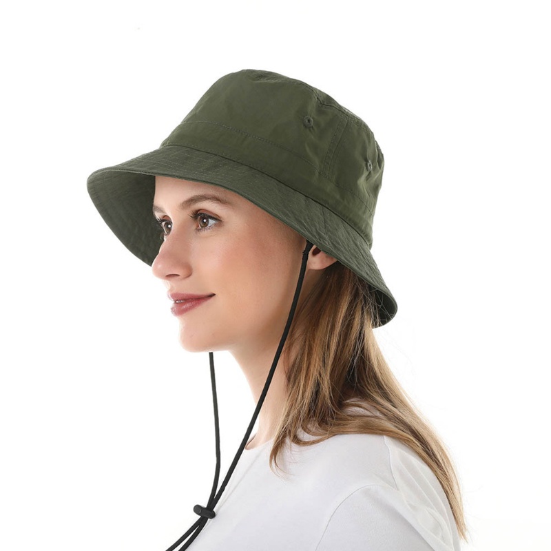 Nón Bucket Rộng Vành Màu Sắc Trơn Có Thể Điều Chỉnh Và Dây Đeo Cằm Cho Unisex
