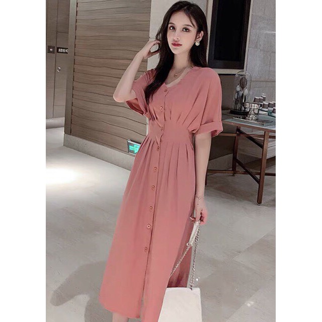 [ẢNH THẬT CUỐI] Đầm Maxi Hồng Form Xòe Bo Eo Đầm Dự Tiệc Form Dài - DM011 | BigBuy360 - bigbuy360.vn