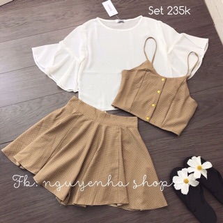Set áo yếm mix váy