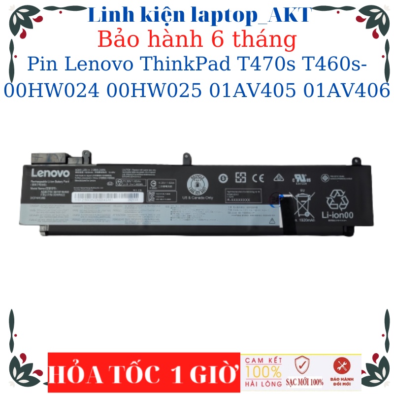 Pin laptop Lenovo ThinkPad T470s T460s- 00HW024 00HW025 01AV405 01AV406