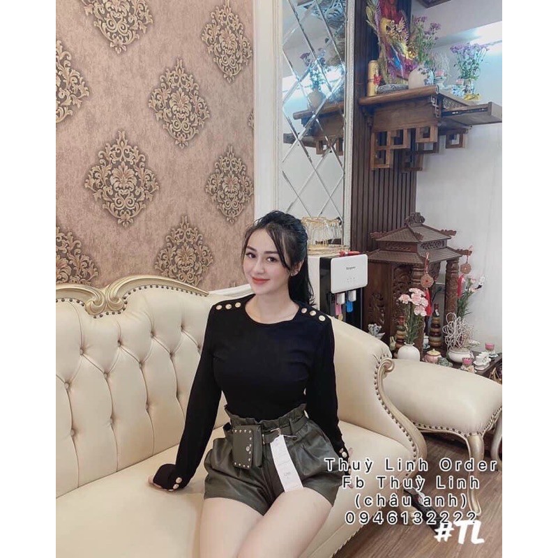 ÁO KIỂU CỔ TRÒN ĐÍNH CÚC