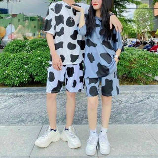 Set Đồ Bộ Bò Sữa Chất Thun Cotton Dễ Thương - Shop3nunisex