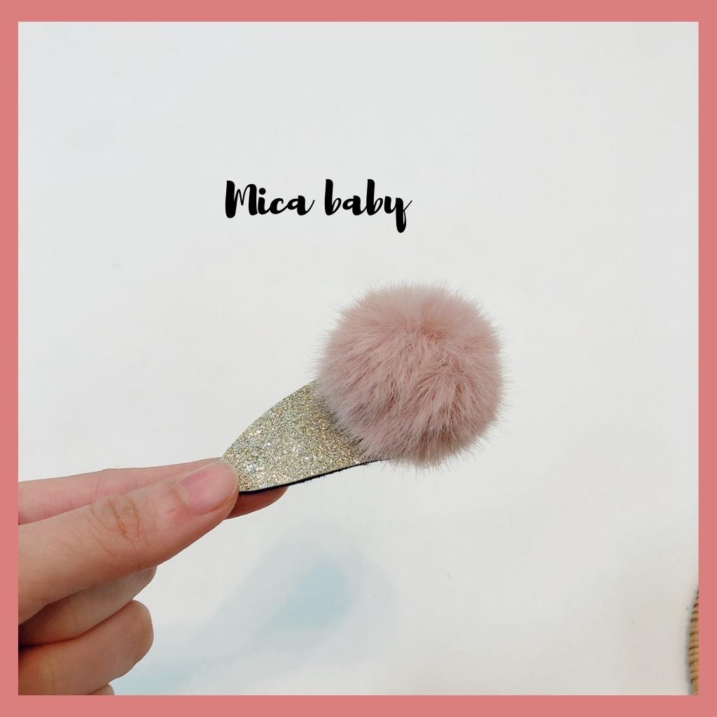 Kẹp tóc nhũ đính bông xinh xắn đáng yêu cho bé Mica baby