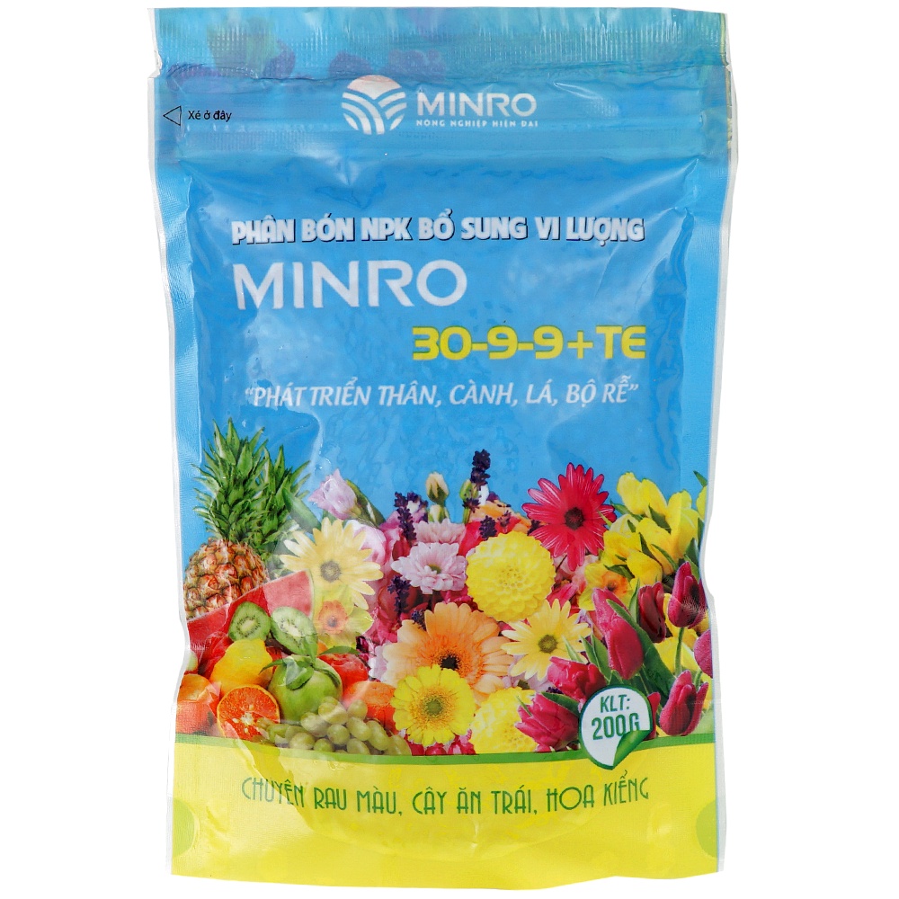 Phân Bón NPK MINRO 30-9-9 200g Phát Triển Thân Lá Cành Rễ (PMR-003)