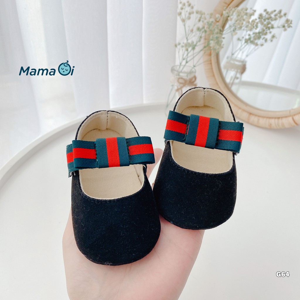 G64 Giày búp bê tập đi Guccci màu đen mềm mại nhẹ chân của Mama Ơi - Thời trang cho bé