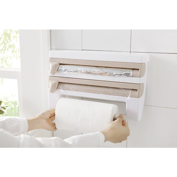 Giá để cuộn giấy, màng bọc thực phẩm, cuộn giấy bạc treo tường đa năng