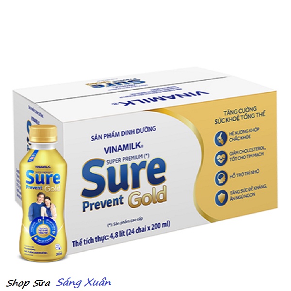 Sữa bột pha sẵn Sure Prevent Gold - Thùng 24 Chai x 200ml (dành cho người lớn tuổi)
